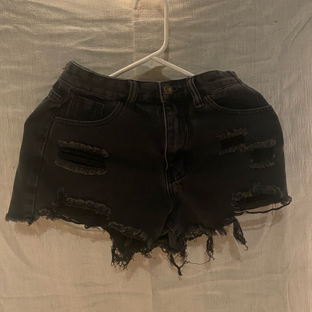 Black Jean Shorts